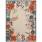 Homeroots 9' X 12' Ivory Green Blue Red And Orange Floral Indoor Outdoor Area Rug 548120 - alternate 1