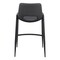 Homeroots Set of Two 26" Black Faux Leather And Steel Low Back Counter Height Bar Chairs 555660 - alternate 5
