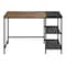 Homeroots 43" Brown and Black Wood and Metal H-Shape Computer Desk 568047 - alternate 1