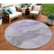 Homeroots 8' Lavender And Gray Round Abstract Washable Indoor Outdoor Area Rug 631835 - alternate 1