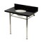 Kingston Brass 36-Inch Black Granite Console Sink with Stainless Steel Legs, 8-Inch, 3-Hole KVPK36228K386 - alternate 1