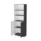 Homeroots 71" Gray And White Wood Three Tier Bookcase with Two Doors 546197 - alternate 6