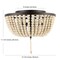 Jonathan Y Allison 15" 3-Light Shabby Chic Farmhouse Wood Beaded/Metal LED Flush Mount, Oil Rubbed Bronze/Cream JYL9019B - alternate 4