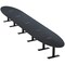 Skutchi Designs 22ft Oval Conference Table With Power | Harmony Series | 20 Person Meeting Room Table HAR-OVL-48X264-T.BK-U999ST19-EBLK - alternate 1