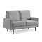 Homeroots 57" Gray And Dark Brown Velvet Loveseat 543719 - alternate 1