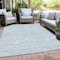 Homeroots 9' X 12' Sky Blue And Ivory Floral Washable Indoor Outdoor Area Rug 594663 - alternate 4