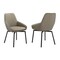 Armen Living Shilo Swivel Upholstered Dining Chair in Taupe Gray Faux Leather with Black Metal Legs - Set of 2 LCSHSITAGRYBLK - alternate 1