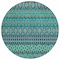 Homeroots 8' Teal Blue And Navy Blue Round Quatrefoil Washable Indoor Outdoor Area Rug 583254 - alternate 6