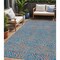 Homeroots 5' X 8' Teal Blue And Pink Abstract Washable Indoor Outdoor Area Rug 599839 - alternate 1