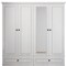 Homeroots 71" White Carved Geometric Mirrored Four Door Four Drawer Combo Dresser 569303 - alternate 6