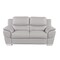 Homeroots 69in Light Gray and Silver Leather Loveseat 720580 - alternate 1