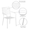 Flash Furniture White Steel Patio Arm Chair with Square Back, PK5 5-CO-2-WH-GG - alternate 5