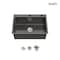 Wrightmaster 27 in. Drop-In Single Bowl 20 Gauge Black Stainless Steel Kitchen Sink with Drain and Hook ZOR-BL02D-271908 - alternate 1