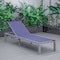 Leisuremod Marlin Grey Aluminum Patio Chaise Lounge Chair Set of 2 with Square Fire Pit Table, Navy Blue MLGRCF21-77NBU2 - alternate 4