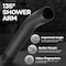 Supplygiant Shower Arm 6 in Stainless Steel Wall Mounted Shower Arm with 1/2 in Threaded IPS, Matte Black Finish 74-TB8-NC - alternate 3