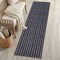 Jonathan Y Orton Distressed Ticking Stripe Non-Slip Machine-Washable Charcoal/Cream 2 ft. x 8 ft. Runner Rug WSH519C-28 - alternate 1