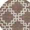 Homeroots 8' Brown And Ivory Round Geometric Washable Indoor Outdoor Area Rug 593758 - alternate 4
