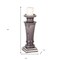 Homeroots 14" Gray Distressed Ornate Ceramic Tabletop Pillar Candle Holder 608511 - alternate 4