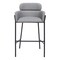 Homeroots 30" Slate Gray And Black Fabric And Steel Bar Height Bar Chair 555662 - alternate 4