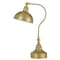 Homeroots 25" Antiqued Brass Metal Lantern Desk Lamp With Antiqued Brass Dome Shade 524725 - alternate 5