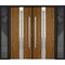 Vdomdoors Metal Double Doors Deux 1744 Natural Oak Frosted Glass 2 Sidelights Entry Modern Painted 100x80 (W1 DEUX1744DEXD-OAKB-W14+72+14xH80-LH-O - alternate 1