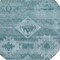 Homeroots 8' Teal Blue And Aqua Round Southwestern Washable Indoor Outdoor Area Rug 588734 - alternate 3