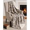 Homeroots 50" X 70" Gray Beige And Black Geometric Microfiber Plush Throw Blanket 712410 - alternate 2