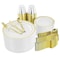 Elama 600 Piece Disposable Plastic Dinnerware Party Set for 100 Guests in White with Gold Trim 750124342M - alternate 1
