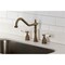 Kingston Brass Double-Handle Widespread Kitchen Faucet, Antique Brass KB1793BPLLS - alternate 3