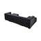 Homeroots Tufted Black Velvet Modular U Shaped Sofa and Chaise Sectional With Toss Pillows 642270 - alternate 5