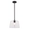 Vaxcel Evanston 1-Light Drum Pendant Light, Matte Black, Clear Glass, 10.25-In. Wide P0472 - alternate 1