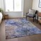 Homeroots 5' X 8' Navy Blue And Beige Abstract Washable Indoor Outdoor Area Rug 581756 - alternate 2