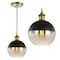 Jonathan Y Nixon 7.5" 1-Light MidCentury Modern Metal/Glass Adjustable Drop Globe LED Pendant, Brass Gold/Black JYL3513A - alternate 5