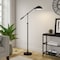 Homeroots 61" Black Adjustable Swing Arm Floor Lamp With Black Cone Shade 523593 - alternate 3
