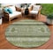 Homeroots 8' Olive Green And Artichoke Green Round Southwestern Washable Indoor Outdoor Area Rug 582838 - alternate 1