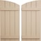 Ekena Millwork Sandblasted 4 Board Joined Board-n-Batten w/Elliptical Top Faux Wood Shutters, 22W x 36H, PR SHUBJL22X36SDPR - alternate 1