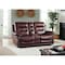 Homeroots 75in Burgundy Faux Leather Manual Reclining Loveseat With Storage 329429 - alternate 3
