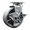 Service Caster 5 Inch V-Groove Semi Steel Cast Iron Swivel Caster with Roller Bearing and Brake SCC-20S520-VGR-TLB - alternate 1