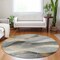 Homeroots 8' Gray Silver And Rust Round Abstract Washable Indoor Outdoor Area Rug 616756 - alternate 3