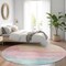 Homeroots 8' Salmon And Beige Round Abstract Washable Indoor Outdoor Area Rug 610963 - alternate 5