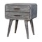 Homeroots 22" Gray Solid Wood Two Drawer Nightstand 651872 - alternate 4