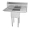 Koolmore 1 Compartment Stainless Steel NSF Commercial Kitchen Prep & Utility Sink with 2 Drainboards SA141611-12B3 - alternate 4