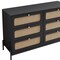 Homeroots 47" Black Wood And Rattan Six Drawer Double Dresser 653110 - alternate 5