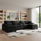 Homeroots 55" Black Fabric Modular USB Sleeper Sofa 568305 - alternate 9