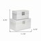 Homeroots Set of Two Silver Solid Wood And Fabric Box With Lid, 2PK 489358 - alternate 5