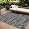 Homeroots 10' X 14' Black Gray And Ivory Geometric Washable Indoor Outdoor Area Rug 583329 - alternate 1