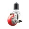 Service Caster 3 Inch 316SS Red Polyurethane Swivel 1-3/4 Inch Expanding Stem Caster Brake SCC-SS316EX20S314-PPUB-RED-TLB-134 - alternate 1