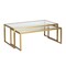Homeroots Set of Two Gold Glass And Steel Sled Nested Coffee Tables 520920 - alternate 6