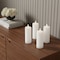 Homeroots Set of Four White Flameless Pillar Candles, 4PK 633985 - alternate 3
