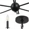 Jonathan Y Ainsley 35" 6-Light Grand Traditional Farmhouse Adjustable Swooping Arm Candle-Style Metal LED Chand JYL9562C - alternate 3